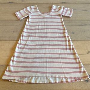 Striped Pink and White Kids Casual Dress